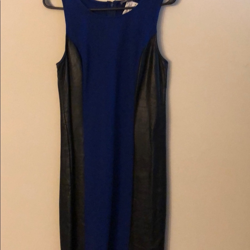 Black and Royal Blue Club Dress